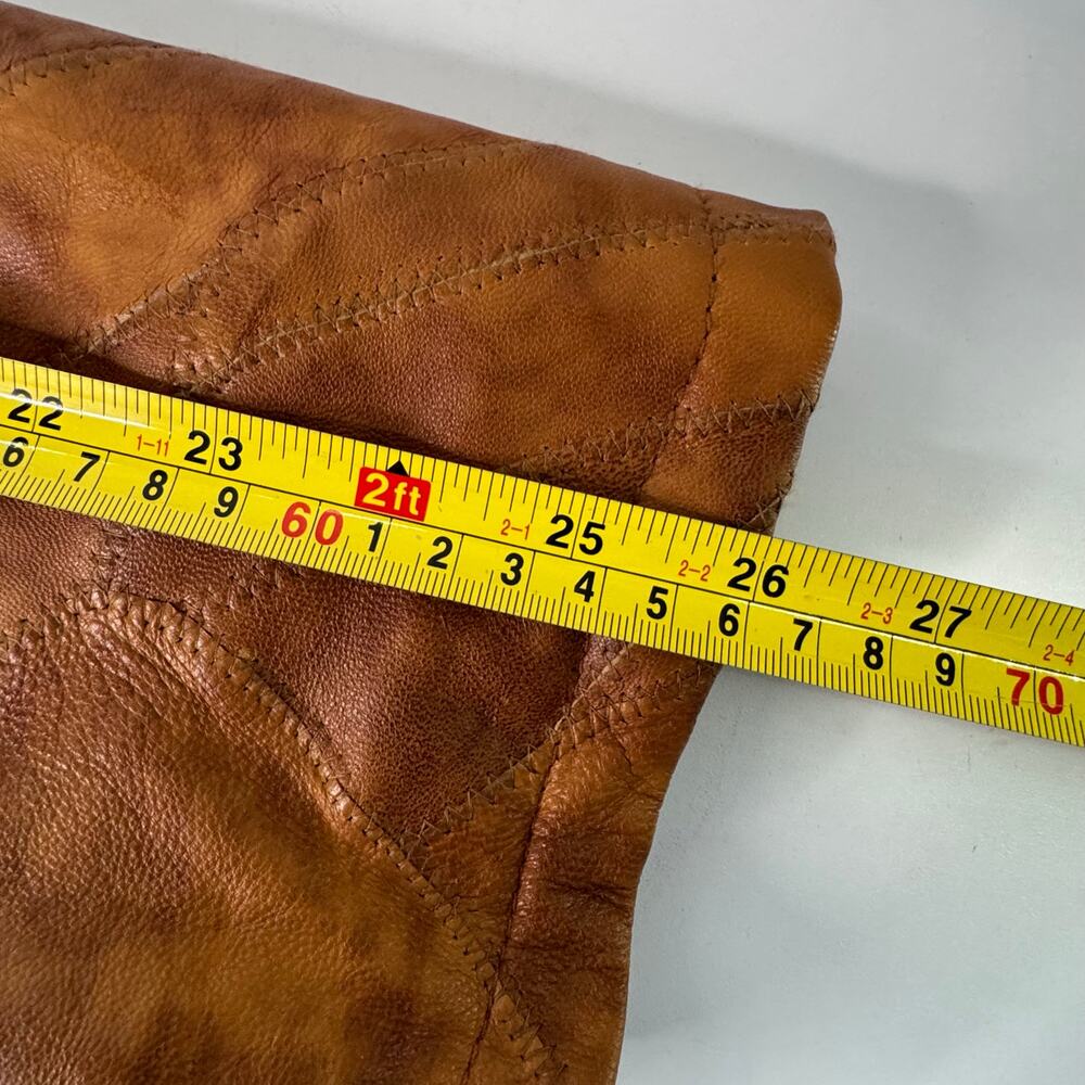 Vintage Y2K 90s  Legacy Patch Work Brown Leather Jacket Size XL Fur Lined - Picture 13 of 13